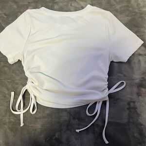 White Tie Up Crop Top